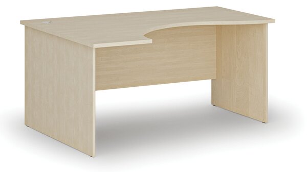Ergonomický kancelářský psací stůl PRIMO WOOD, 160x120 cm, levý, bříza