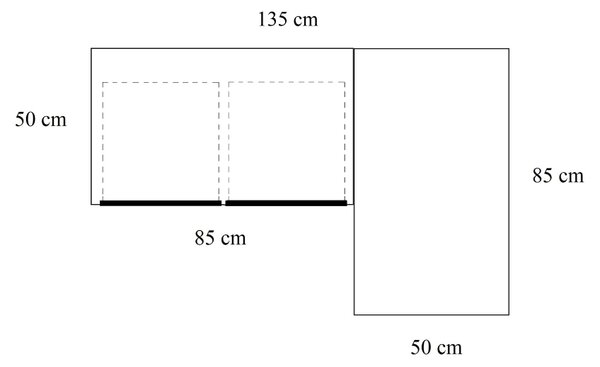 Bílý lakovaný rohový pracovní stůl RAGABA LUKA 135 x 85 cm s dubovou podnoží, pravý