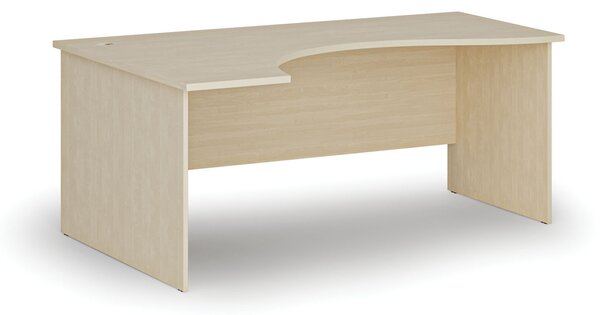 Ergonomický kancelářský psací stůl PRIMO WOOD, 180x120 cm, levý, bříza