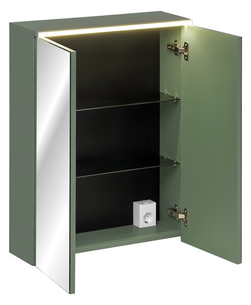 Comad Koupelnová zrcadlová skříňka 60 cm Sombra Green rákosově zelená