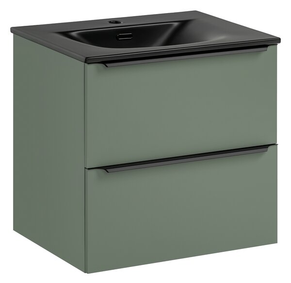 Comad Koupelnová skříňka s nábytkovým umyvadlem Sombra Green 60 rákosově zelená
