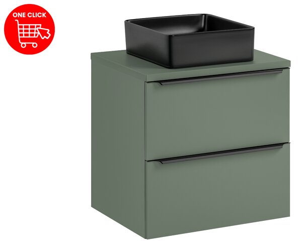 Comad Koupelnová skříňka s deskovým umyvadlem Sombra Green 60 rákosově zelená