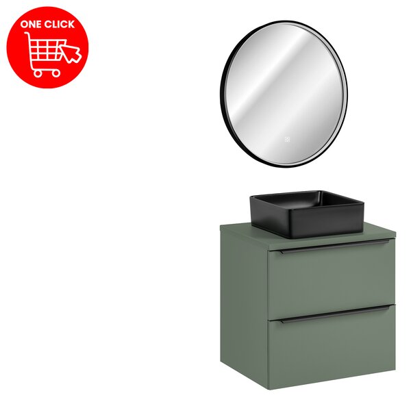 Comad Set koupelnového nábytku Sombra Green 60 rákosově zelená