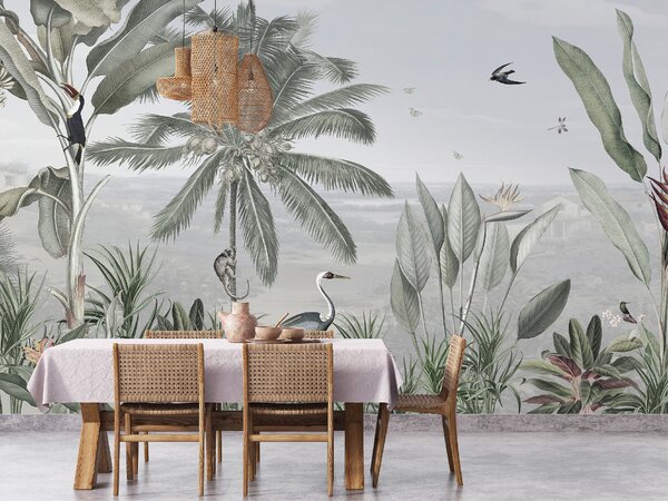 FUGU Panoramatická tapeta na zeď exotická příroda - Botanical beauty Materiál: Digitální eko vlies - klasická tapeta nesamolepicí