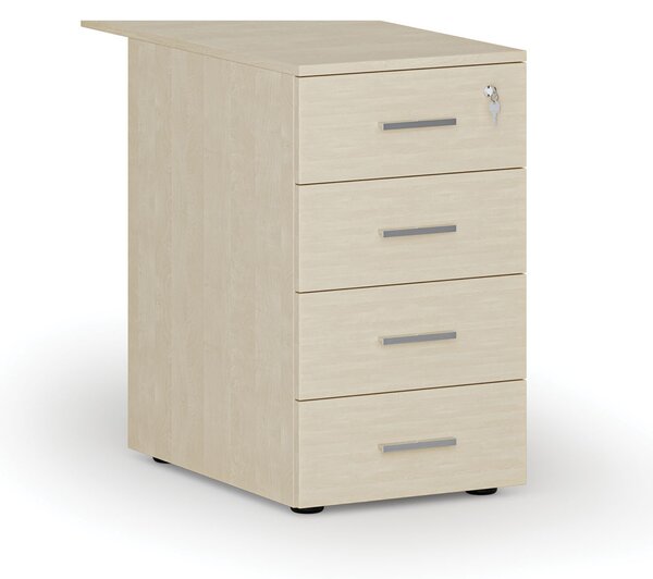 Kancelářský přístavný zásuvkový kontejner PRIMO WOOD, 4 zásuvky, bříza