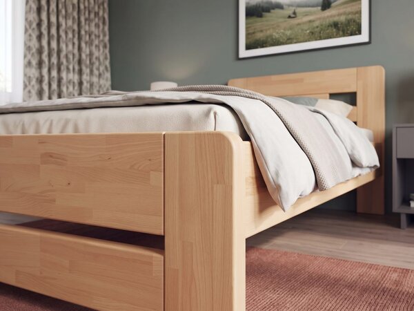 Buková zvýšená postel Bora 90x200, Moření: Buk přírodní