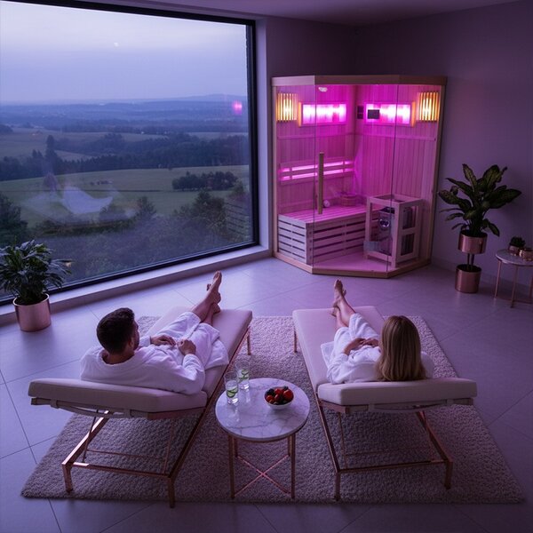 BPS-koupelny Finská sauna Relax KEMI2 120x120, 1-2 osoby