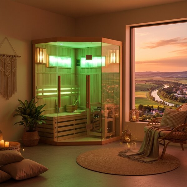 BPS-koupelny Finská sauna Relax KEMI2 120x120, 1-2 osoby