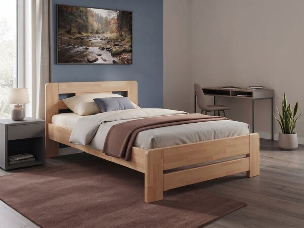 Buková zvýšená postel Bora 90x200, Moření: Buk přírodní