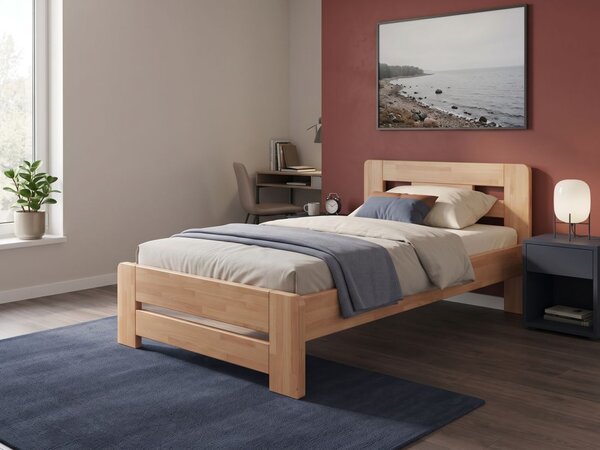 Buková zvýšená postel Bora 90x200, Moření: Buk přírodní