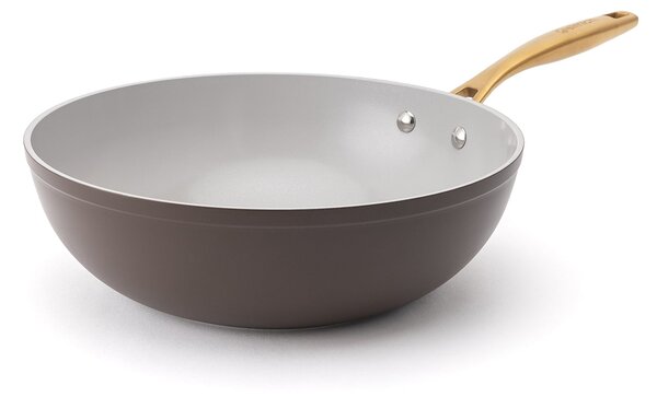 Elmich Nepřilnavá keramická pánev wok Zen Ø 28 cm - hnědo zlatá