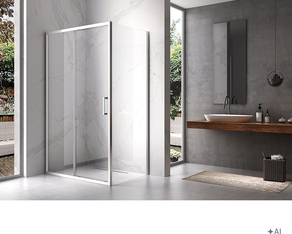 BPS-koupelny Obdélníkový sprchový kout KZ104C 120x90 chrom/transp. + vanička ST04C BL černá