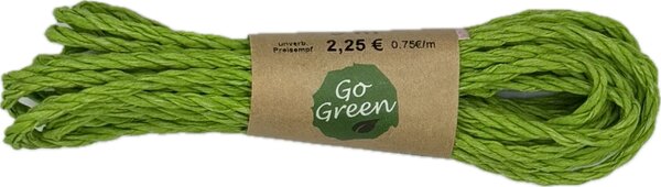 Dekorační provázek Go Green Cotton Cord – Pea Green hráškově zelený 3mm x 3m (6,-Kč/m)
