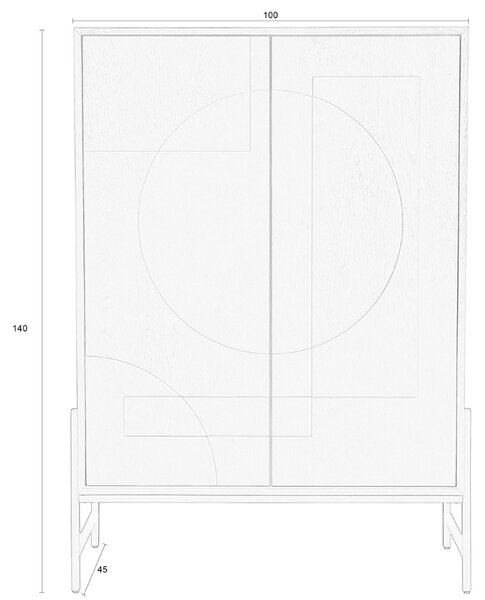 Béžová dubová komoda ZUIVER FACES 100 x 45 cm