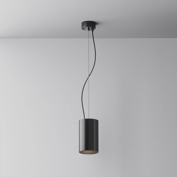 Maytoni Závěsné svítidlo LED Efir, černé, Ø 9,5 cm, 25 W, 38°, Černá, Obývací pokoj / jídelna, Hliník, Moderní
