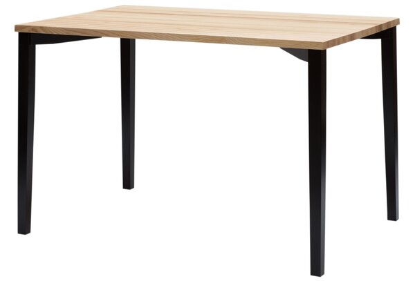 Dřevěný jídelní stůl RAGABA TRIVENTI 120 x 80 cm s černou podnoží