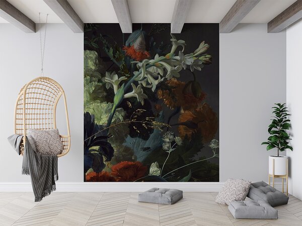 FUGU květinová tapeta - Flower night Materiál: Digitální eko vlies - klasická tapeta nesamolepicí