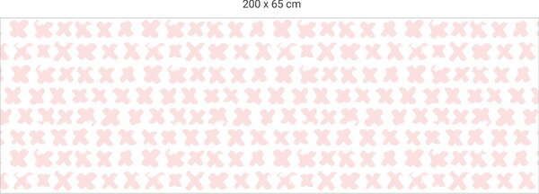 FUGU Křížky pink - tapeta za postel Varianta ochrany zdi: Delší strana postele 200x65 cm