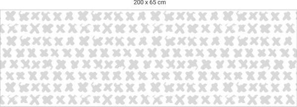 FUGU Křížky white-grey - ochranná tapeta za postel Varianta ochrany zdi: Delší strana postele 200x65 + čelo 100x65 cm