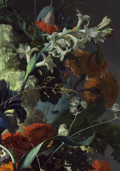 FUGU květinová tapeta - Flower night Materiál: Digitální eko vlies - klasická tapeta nesamolepicí