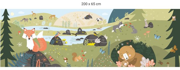 FUGU Krakonošova zahrádka světle zelená - ochrana stěny za postel Varianta ochrany zdi: Delší strana postele 200x65 cm