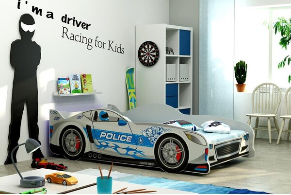 Dětská postel CARS 160x80 cm Modrá