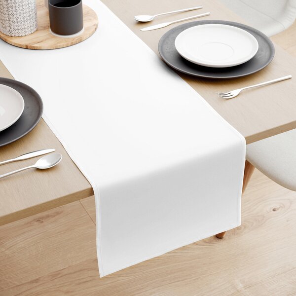 Goldea běhoun na stůl 100% bavlněné plátno - bílý 35x140 cm