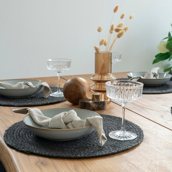 Nordic Living Sada čtyř tmavě šedých jutových prostírání Jarrad