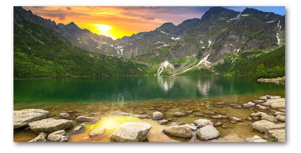 Foto obraz skleněný horizontální Mořské oko Tatry osh-123444571