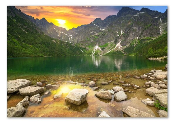Foto obraz skleněný horizontální Mořské oko Tatry osh-123444571