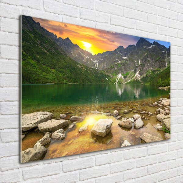 Foto obraz skleněný horizontální Mořské oko Tatry osh-123444571