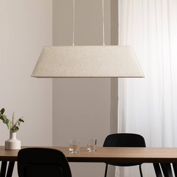 ONLI Závěsné světlo Miriel, 90 cm, textil, dřevo, stmívatelný, Světlé dřevo, Obývací pokoj / jídelna, Dřevo, Skandinávský