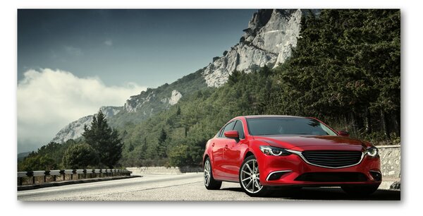 Foto obraz sklo tvrzené Auto v horách osh-123522493
