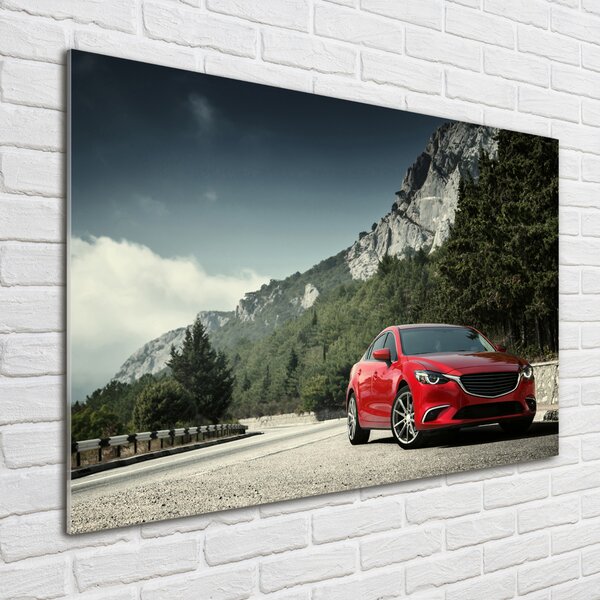Foto obraz sklo tvrzené Auto v horách osh-123522493