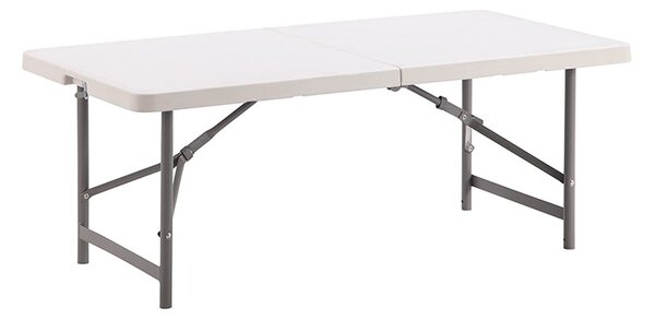 TENTino Skládací stůl 122x60 cm PŮLENÝ, bílý, STL122P Barva ubrusu: ČERNÁ / BLACK
