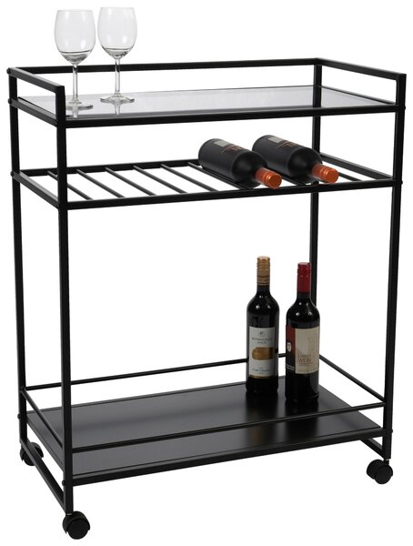 SERVÍROVACÍ VOZÍK, černá, 70/37/86 cm - Barové vozíky, Online Only