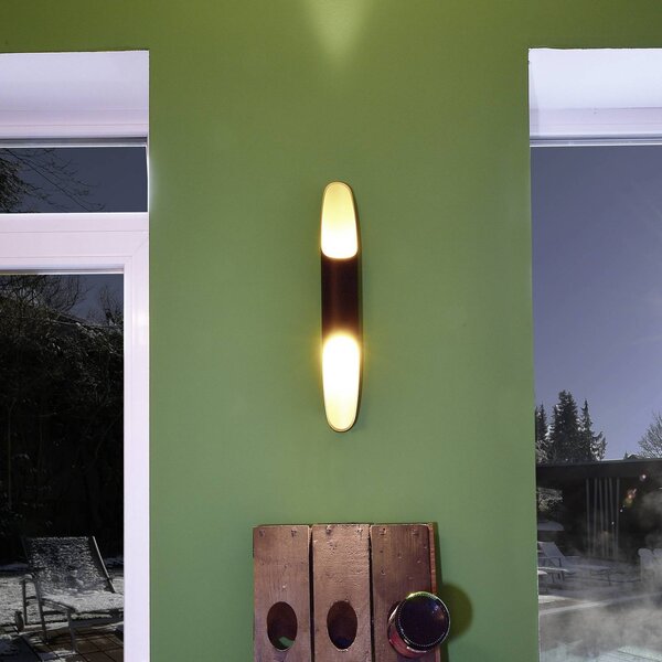 Deko-Light Apodis LED nástěnné světlo, černá/zlatá, výška 50 cm, kovové stmívatelné, stmívatelný, Černá, Obývací pokoj / jídelna, Hliník