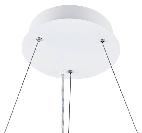 Deko-Light Závěsné světlo PANEL, bílé, Ø 63 cm, kov, stmívatelné, 50 W, stmívatelný, Bílá / opál, Pracovna / kancelář, Hliník, Moderní