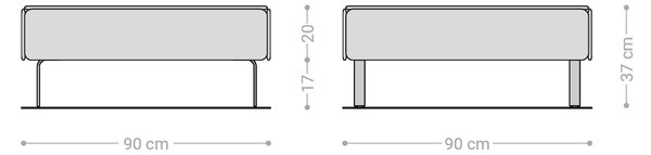 DELIFE Konferenční stolek Shavani 90x90 cm akácie přírodní 2 dvířka podnož ve tvaru L kov černá