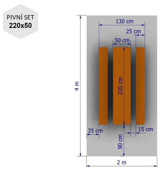 Nůžkový párty stan 2x4 m TENTino SMALL HEXAGON Barva opláštění (Zvolte variantu): 6A - ORANŽOVÁ
