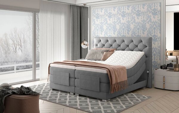 Luxusní polohovací postel 140x200 LIVANO - červená
