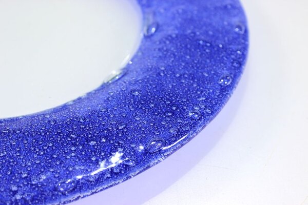 BDK-GLASS Kulatý talíř BUBBLE modrý 31cm - 1 + 1 ZDARMA