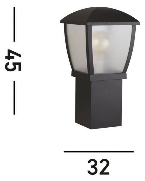 Searchlight Podstavné svítidlo Seattle, IP44, černé, výška 45 cm, kovové, stmívatelný, Černá, Hliník