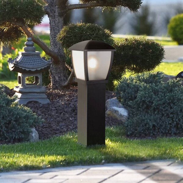 Searchlight Světelný patník Seattle, IP44, černý, výška 73 cm, kovový, stmívatelný, Černá, Hliník