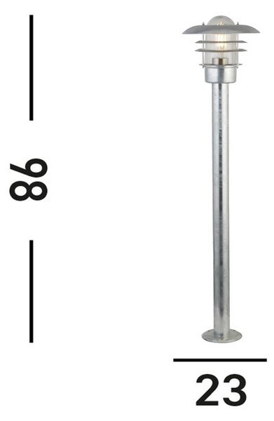 Searchlight Osvětlení cesty X Conrad, stříbrné, IP44, výška 51 cm, ocel, stmívatelný, Chrom / stříbro, kov