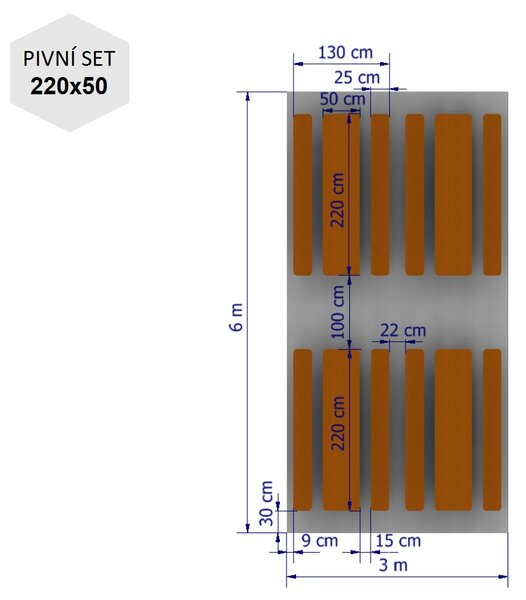 Nůžkový párty stan 3x6 m TENTino SMALL HEXAGON Barva opláštění: 14A - RŮŽOVÁ