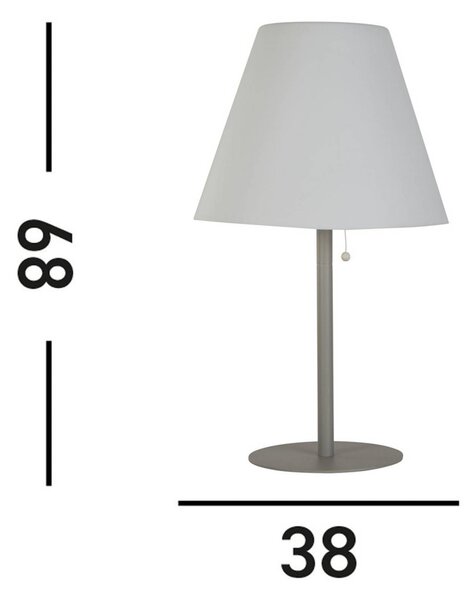 Searchlight Solární stolní lampa LED Venice I, IP44, bílá/stříbrná, Hliník / šedá / zinek, Plast