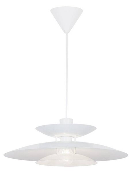 Viokef Závěsné světlo Nino, bílé, Ø 45 cm, kov, stmívatelný, Bílá / opál, Obývací pokoj / jídelna, kov, Moderní