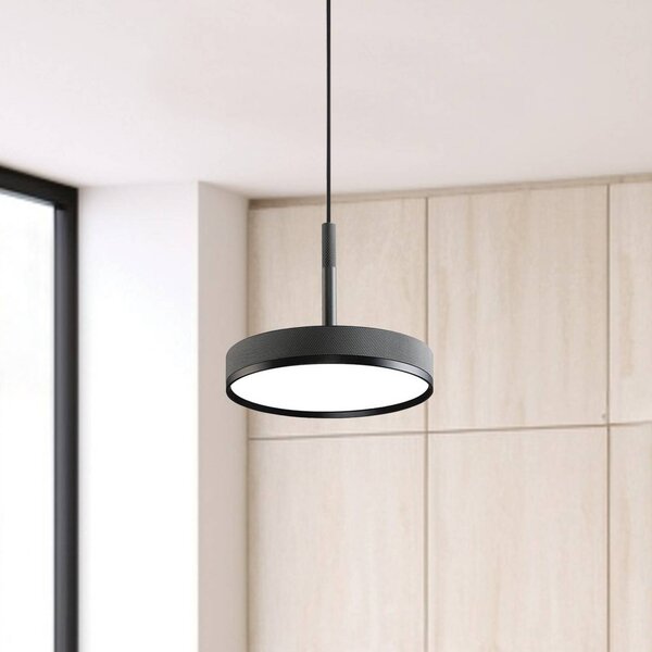Viokef Závěsné světlo LED Don, šedé, Ø 20 cm, kov, Hliník / šedá / zinek, Obývací pokoj / jídelna, Hliník, Moderní