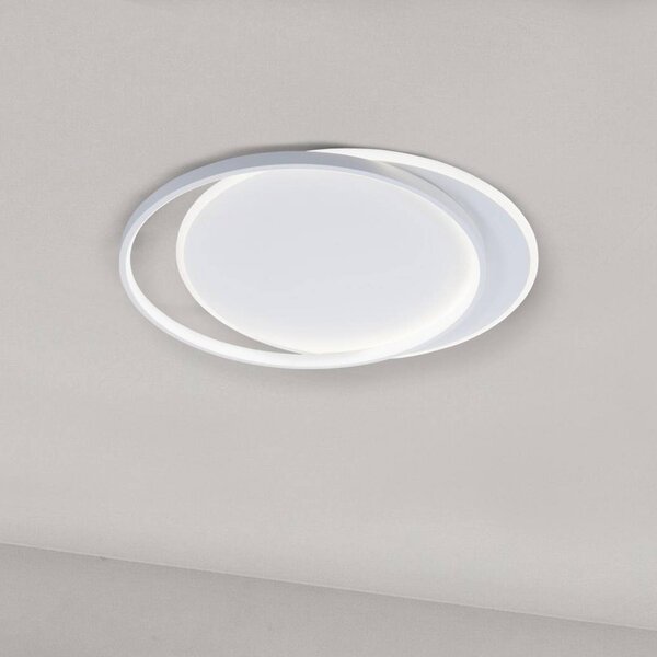 Viokef LED stropní svítidlo Evelyn, bílé, délka 55 cm, kov, Bílá / opál, Obývací pokoj / jídelna, Hliník, Moderní